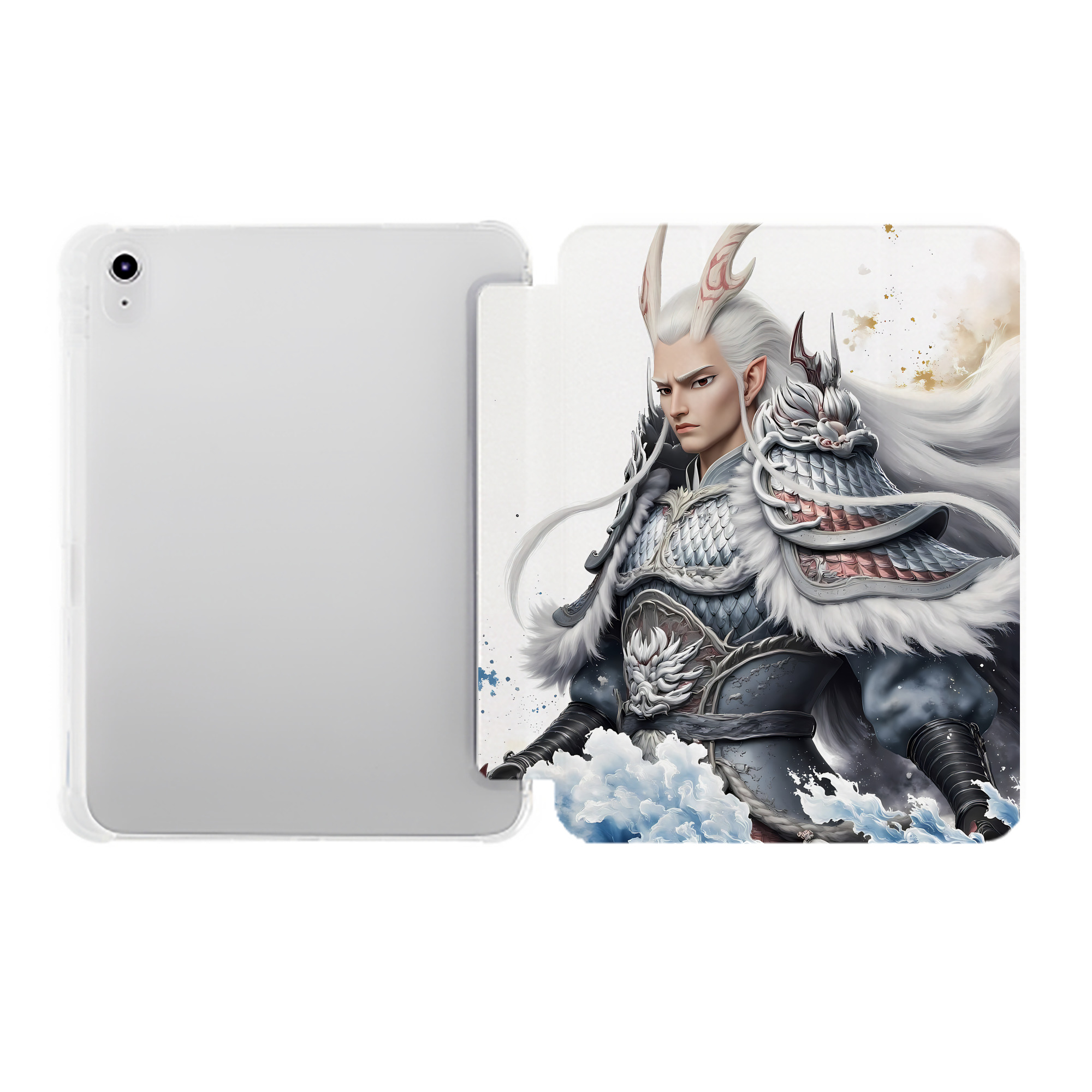 （画像用） Ne Zha 2 ナタ 魔童の大暴れ IPad ケース ペン収納付き 三つ折りスタンド PUレザー×シリコン 対応機種9.5/10.5/10.9インチ
